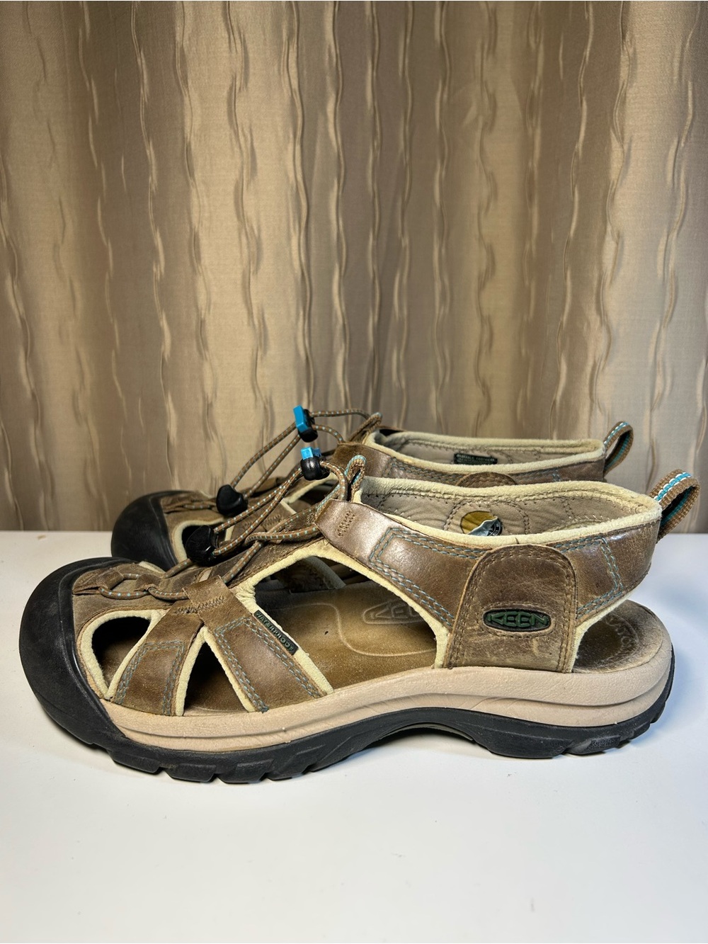 Keen Venice H2 Women's 10 Slingback Sandals Brown Leather Tan